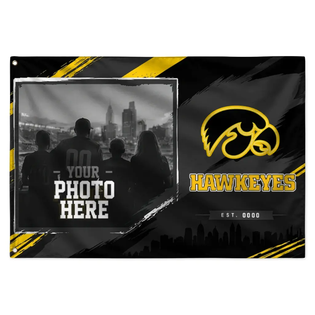 Iowa Hawkeyes House Flag Personalized Framed Photo Black Best Selling Iowa Hawkeyes House Flag Personalized Framed Photo Black Best Selling