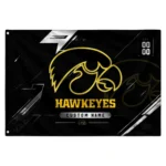 Iowa Hawkeyes House Flag Personalized Speed Slashes Black Best Selling