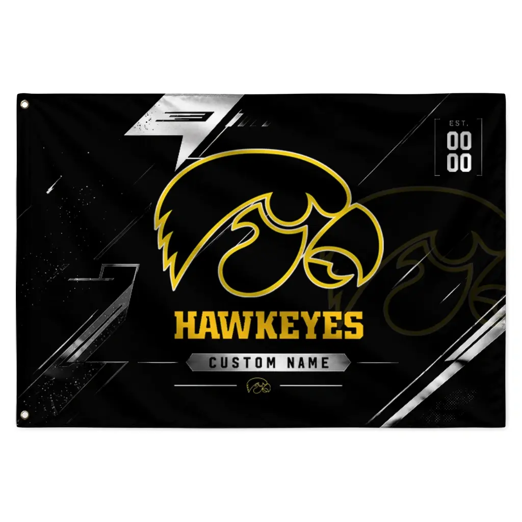 Iowa Hawkeyes House Flag Personalized Speed Slashes Black Best Selling Iowa Hawkeyes House Flag Personalized Speed Slashes Black Best Selling