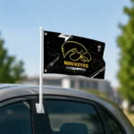 Iowa Hawkeyes House Flag Personalized Speed Slashes Black Best Selling