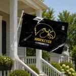 Iowa Hawkeyes House Flag Personalized Speed Slashes Black Best Selling