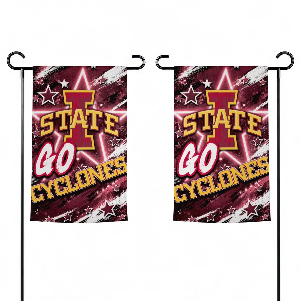 Iowa State Cyclones Garden Flag Custom Glowing Star Red Fashion Forward Iowa State Cyclones Garden Flag Custom Glowing Star Red Fashion Forward