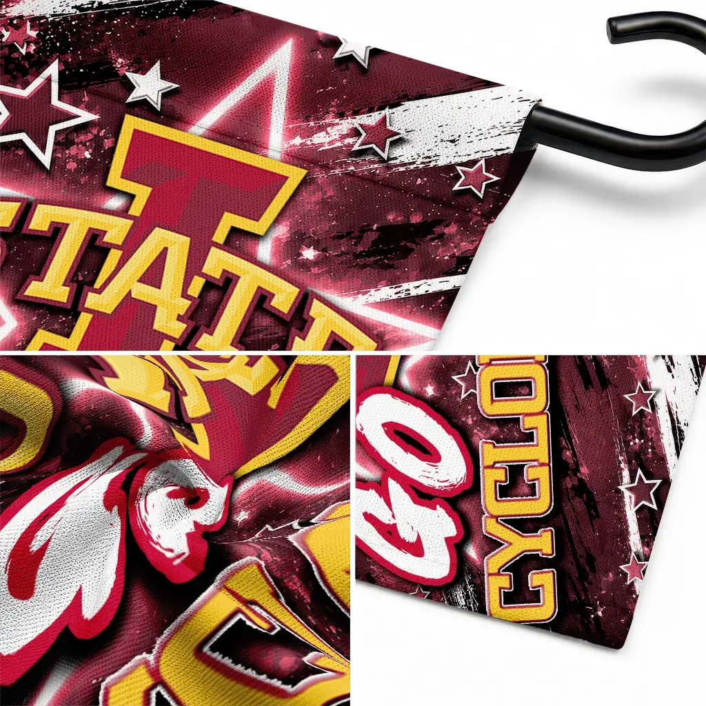 Iowa State Cyclones Garden Flag Custom Glowing Star Red Latest Model Iowa State Cyclones Garden Flag Custom Glowing Star Red Latest Model