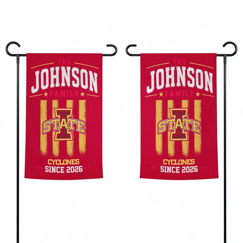 Iowa State Cyclones Garden Flag Customized Distressed Stripes Red Fashion Forward Iowa State Cyclones Garden Flag Customized Distressed Stripes Red Fashion Forward