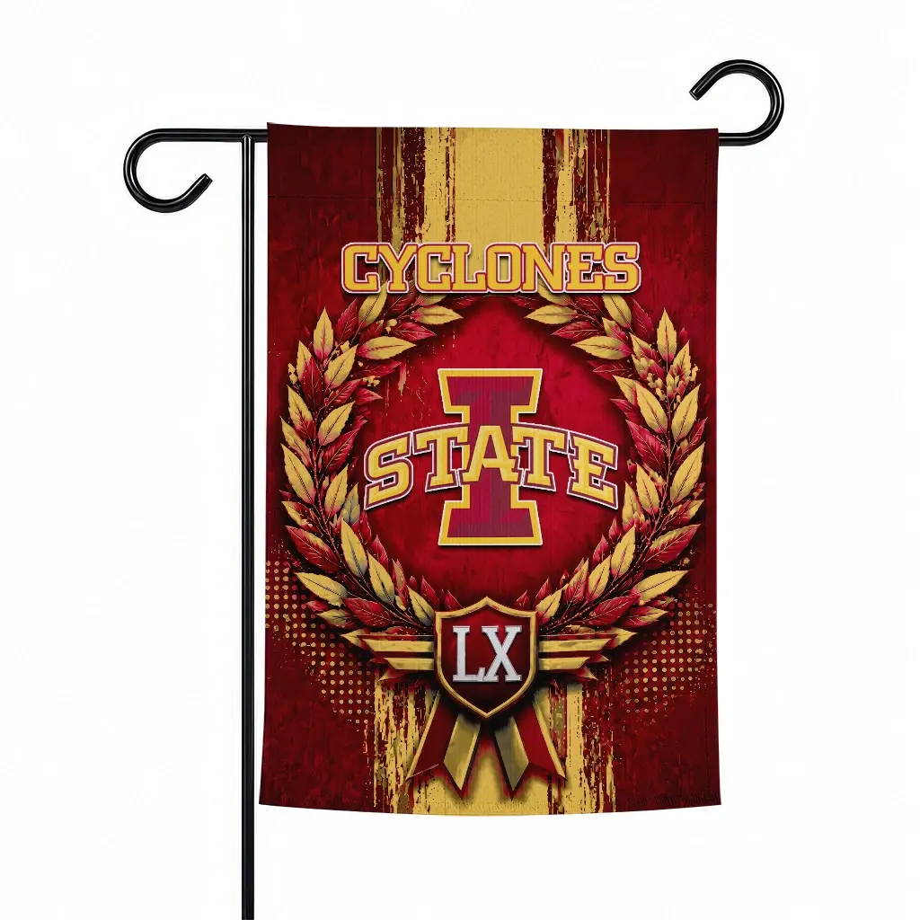 Iowa State Cyclones Garden Flag Customized Laurel Wreath Red Best Selling Iowa State Cyclones Garden Flag Customized Laurel Wreath Red Best Selling