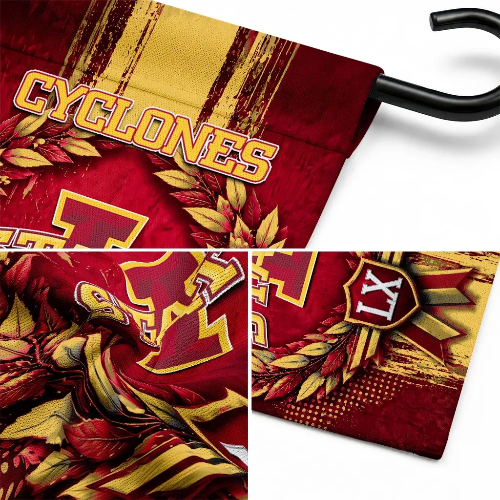Iowa State Cyclones Garden Flag Customized Laurel Wreath Red Latest Model Iowa State Cyclones Garden Flag Customized Laurel Wreath Red Latest Model