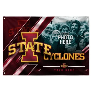 Iowa State Cyclones House Flag Custom Diagonal Stripes Red Best Selling