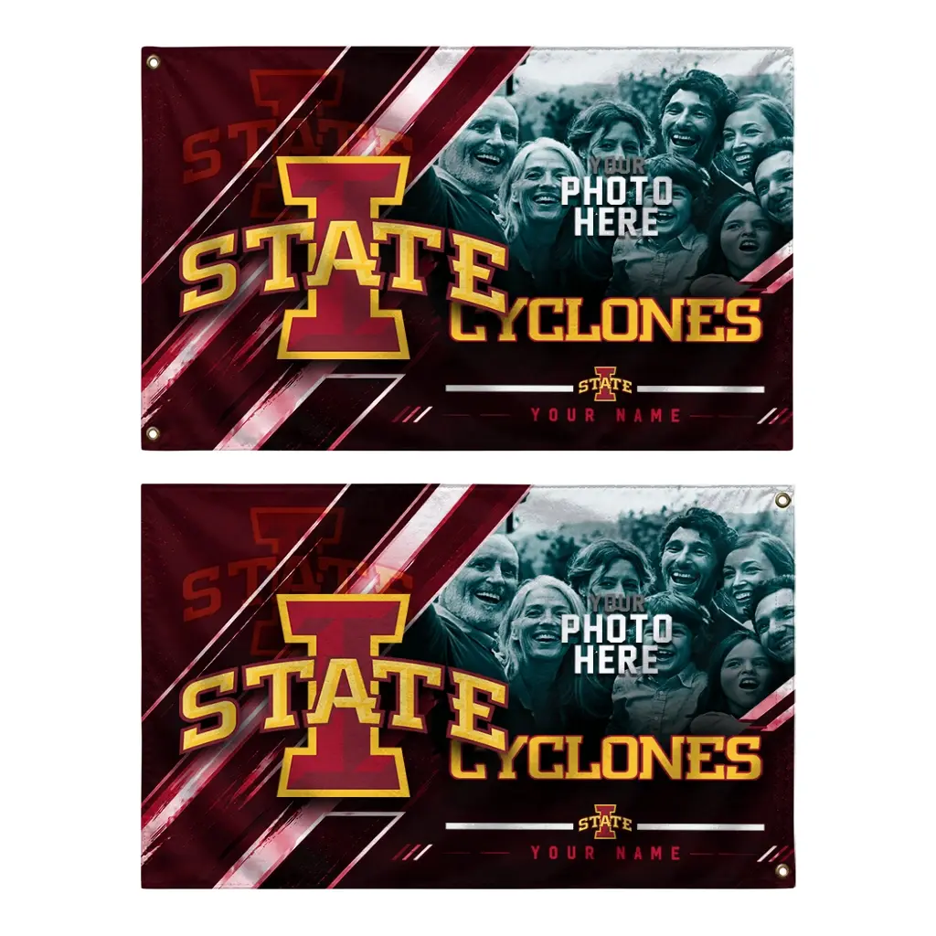 Iowa State Cyclones House Flag Custom Diagonal Stripes Red Fashion Forward Iowa State Cyclones House Flag Custom Diagonal Stripes Red Fashion Forward