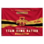 Iowa State Cyclones House Flag Personalized Brushed Streaks Red Best Selling