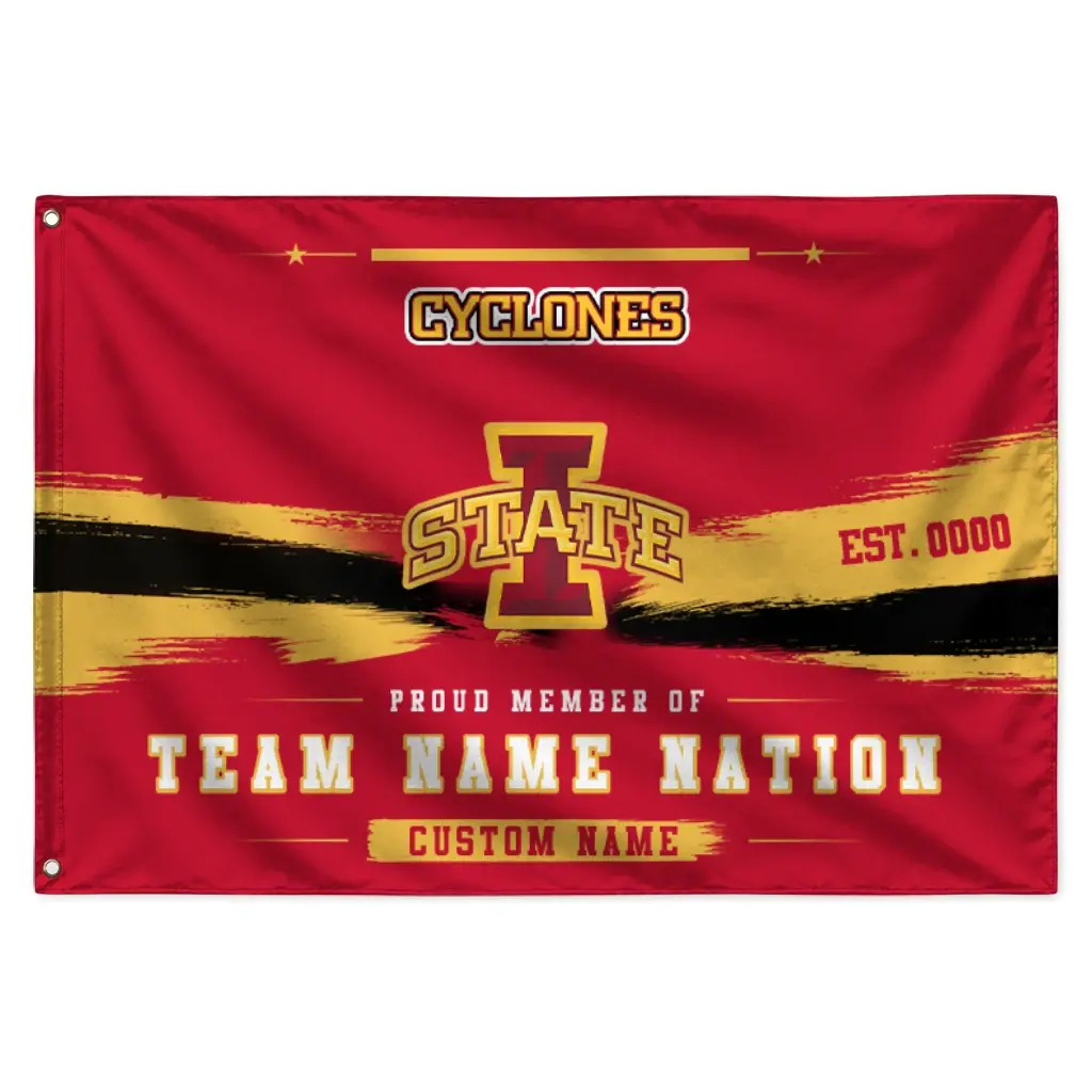Iowa State Cyclones House Flag Personalized Brushed Streaks Red Best Selling Iowa State Cyclones House Flag Personalized Brushed Streaks Red Best Selling