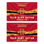 Iowa State Cyclones House Flag Personalized Brushed Streaks Red Best Selling