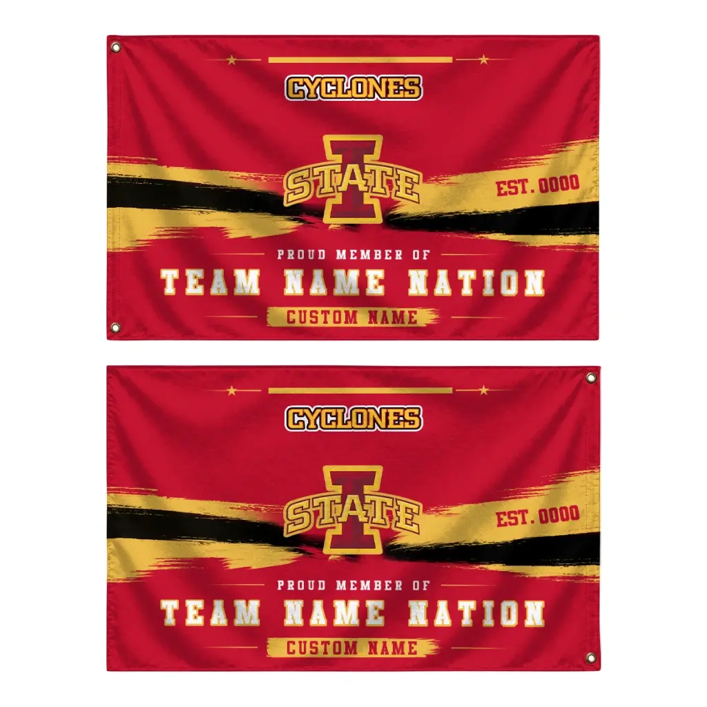 Iowa State Cyclones House Flag Personalized Brushed Streaks Red Fashion Forward Iowa State Cyclones House Flag Personalized Brushed Streaks Red Fashion Forward