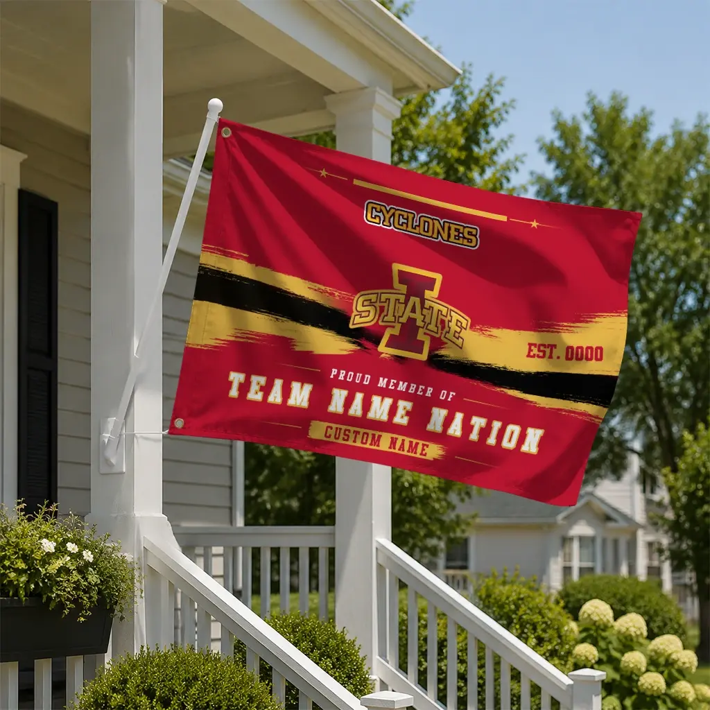 Iowa State Cyclones House Flag Personalized Brushed Streaks Red New Arrival Iowa State Cyclones House Flag Personalized Brushed Streaks Red New Arrival