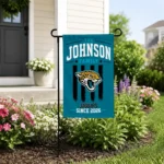 Jacksonville Jaguars Garden Flag Custom Distressed Stripes Teal Best Selling
