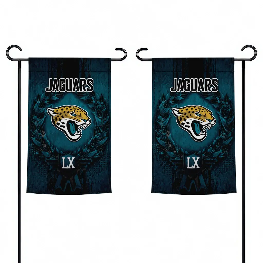 Jacksonville Jaguars Garden Flag Custom Laurel Wreath Teal Fashion Forward Jacksonville Jaguars Garden Flag Custom Laurel Wreath Teal Fashion Forward