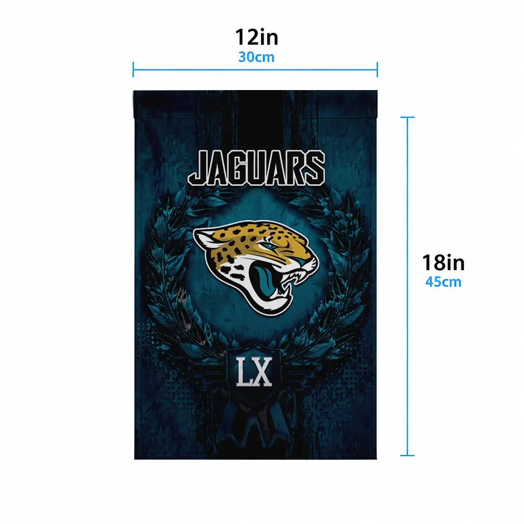 Jacksonville Jaguars Garden Flag Custom Laurel Wreath Teal High Quality Jacksonville Jaguars Garden Flag Custom Laurel Wreath Teal High Quality