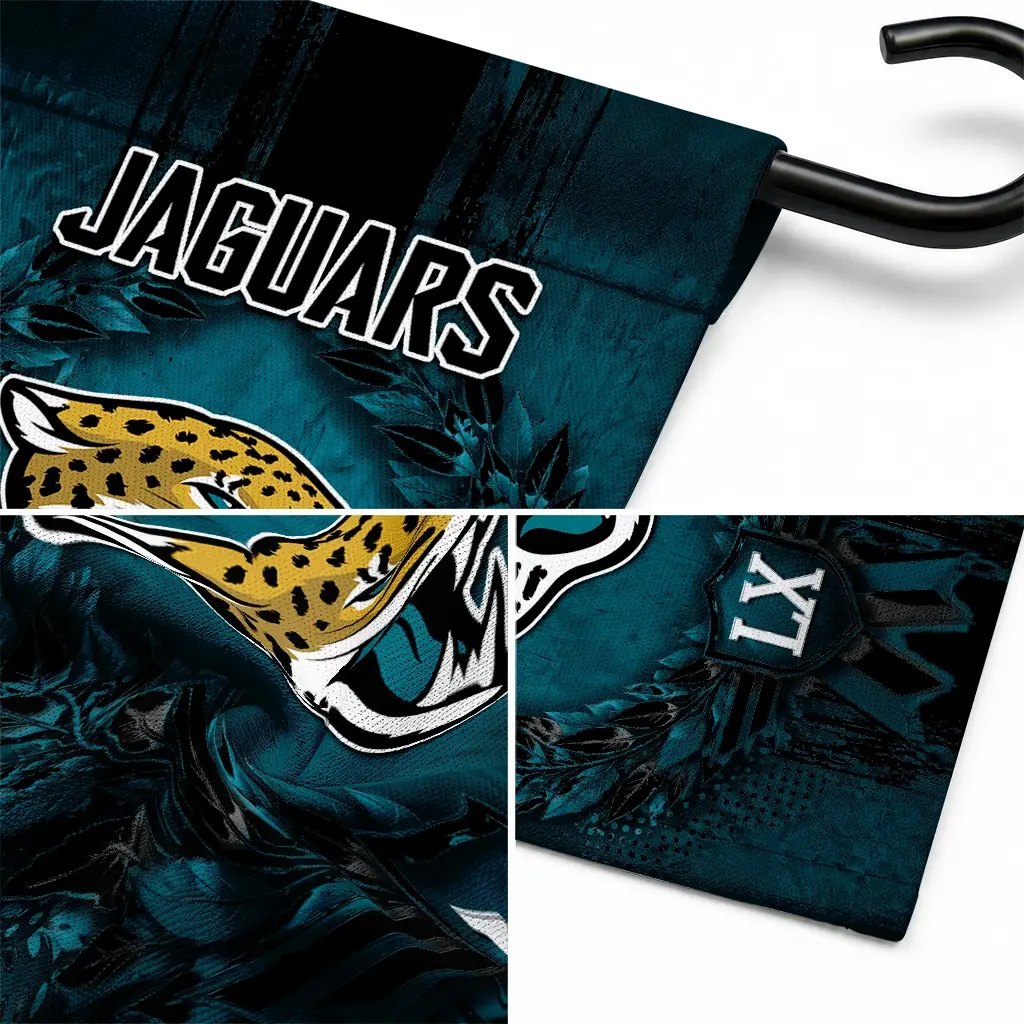 Jacksonville Jaguars Garden Flag Custom Laurel Wreath Teal Latest Model Jacksonville Jaguars Garden Flag Custom Laurel Wreath Teal Latest Model