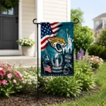 jacksonville-jaguars-garden-flag-customized-icon-collage-teal-best-selling.webp