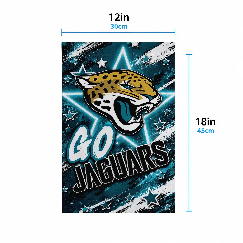 Jacksonville Jaguars Garden Flag Personalized Glowing Star Teal High Quality Jacksonville Jaguars Garden Flag Personalized Glowing Star Teal High Quality