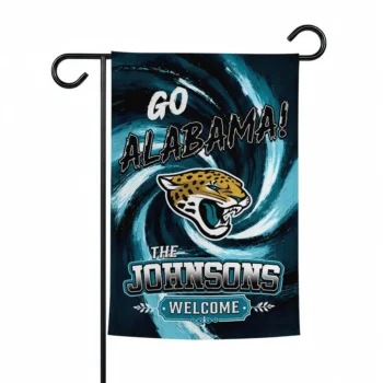 Jacksonville Jaguars Garden Flag Personalized Swirl Vortex Teal Best Selling