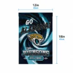 Jacksonville Jaguars Garden Flag Personalized Swirl Vortex Teal Best Selling