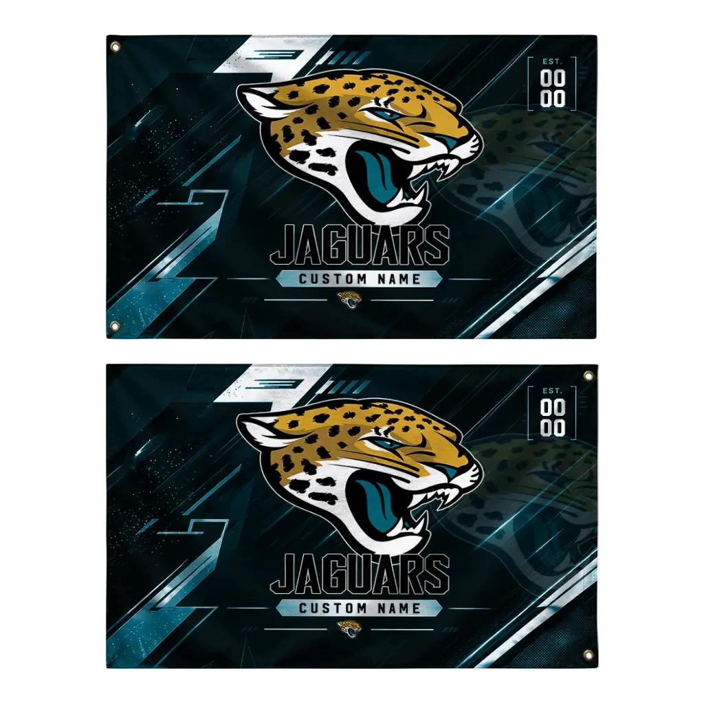 Jacksonville Jaguars House Flag Custom Speed Slashes Teal Fashion Forward Jacksonville Jaguars House Flag Custom Speed Slashes Teal Fashion Forward