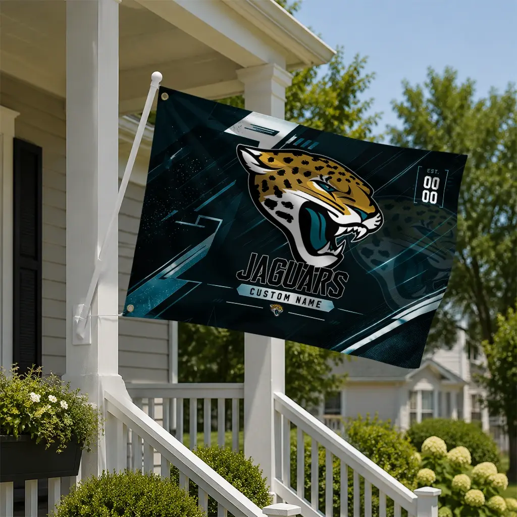 Jacksonville Jaguars House Flag Custom Speed Slashes Teal New Arrival Jacksonville Jaguars House Flag Custom Speed Slashes Teal New Arrival