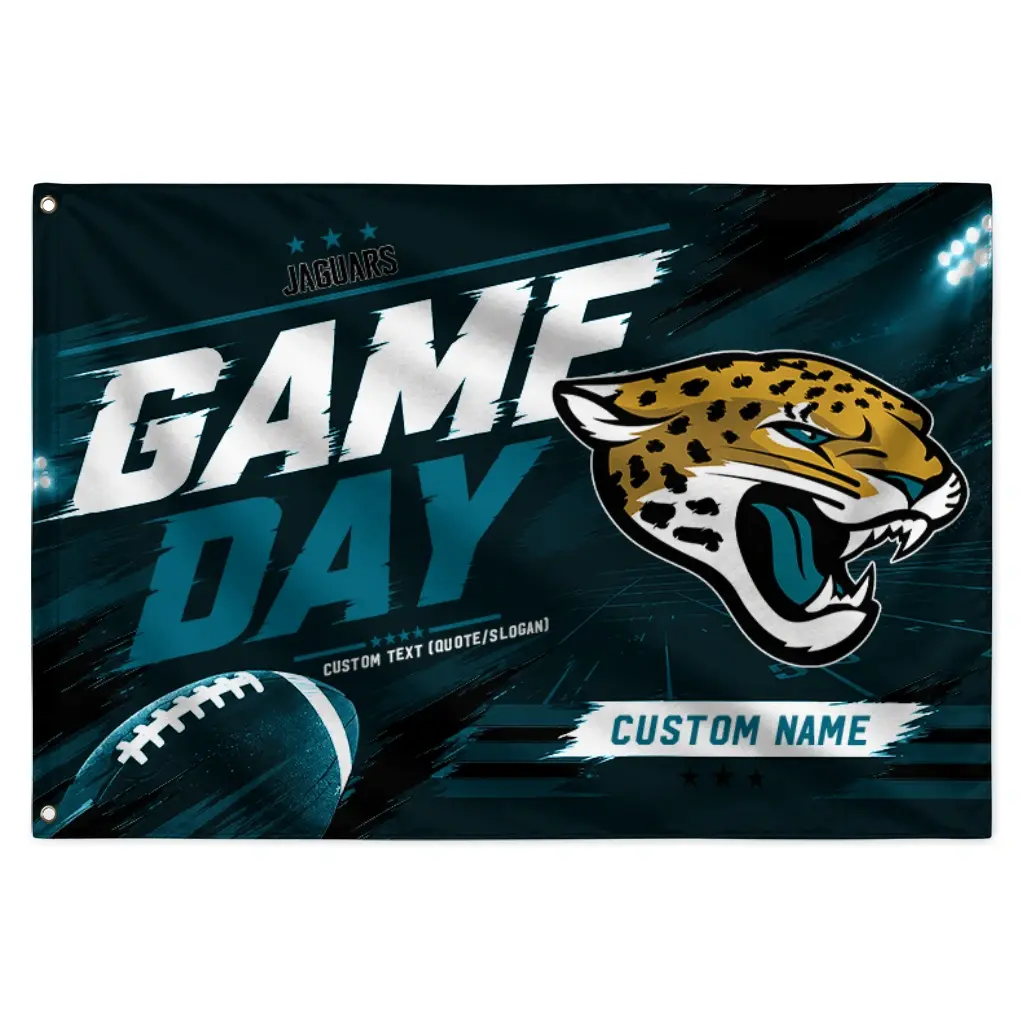 Jacksonville Jaguars House Flag Personalized Action Streaks Teal Best Selling Jacksonville Jaguars House Flag Personalized Action Streaks Teal Best Selling