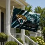 Jacksonville Jaguars House Flag Personalized Diagonal Stripes Teal Best Selling