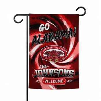 Jacksonville State Gamecocks Garden Flag Custom Swirl Vortex Red Best Selling
