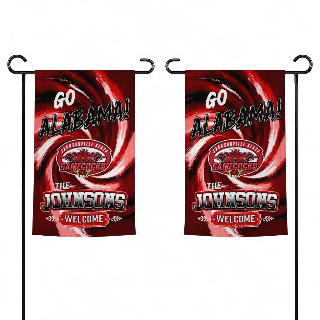Jacksonville State Gamecocks Garden Flag Custom Swirl Vortex Red Fashion Forward Jacksonville State Gamecocks Garden Flag Custom Swirl Vortex Red Fashion Forward