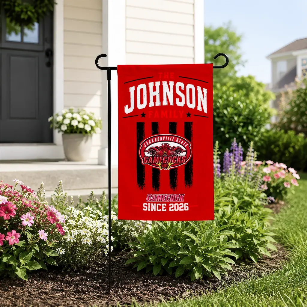 Jacksonville State Gamecocks Garden Flag Customized Distressed Stripes Red New Arrival Jacksonville State Gamecocks Garden Flag Customized Distressed Stripes Red New Arrival