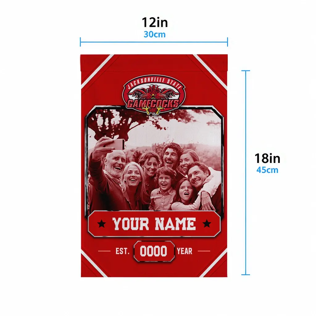 Jacksonville State Gamecocks Garden Flag Customized Photo Frame Red High Quality Jacksonville State Gamecocks Garden Flag Customized Photo Frame Red High Quality