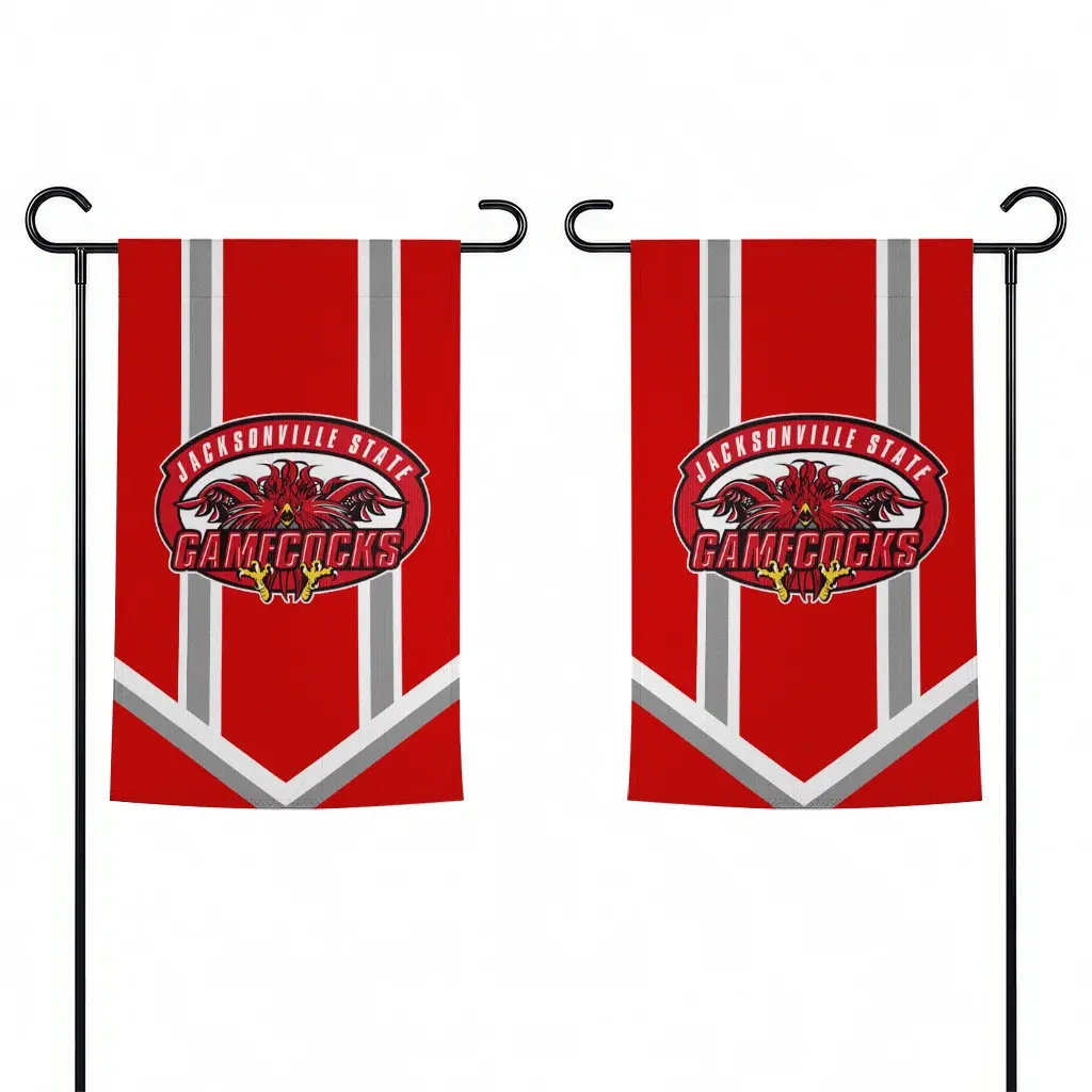 Jacksonville State Gamecocks Garden Flag Personalized Chevron Stripes Red Fashion Forward Jacksonville State Gamecocks Garden Flag Personalized Chevron Stripes Red Fashion Forward
