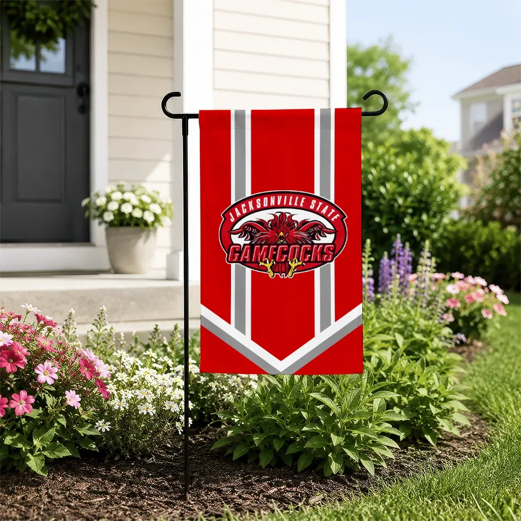 Jacksonville State Gamecocks Garden Flag Personalized Chevron Stripes Red New Arrival Jacksonville State Gamecocks Garden Flag Personalized Chevron Stripes Red New Arrival