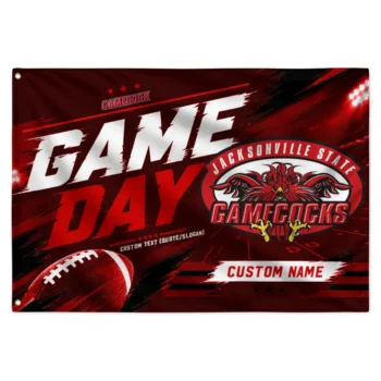 Jacksonville State Gamecocks House Flag Custom Action Streaks Red Best Selling