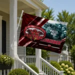 Jacksonville State Gamecocks House Flag Custom Diagonal Stripes Red Best Selling