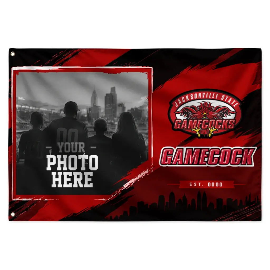 Jacksonville State Gamecocks House Flag Customized Framed Photo Red Black Best Selling Jacksonville State Gamecocks House Flag Customized Framed Photo Red Black Best Selling