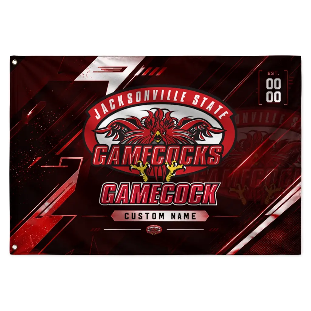 Jacksonville State Gamecocks House Flag Customized Speed Slashes Red Best Selling Jacksonville State Gamecocks House Flag Customized Speed Slashes Red Best Selling