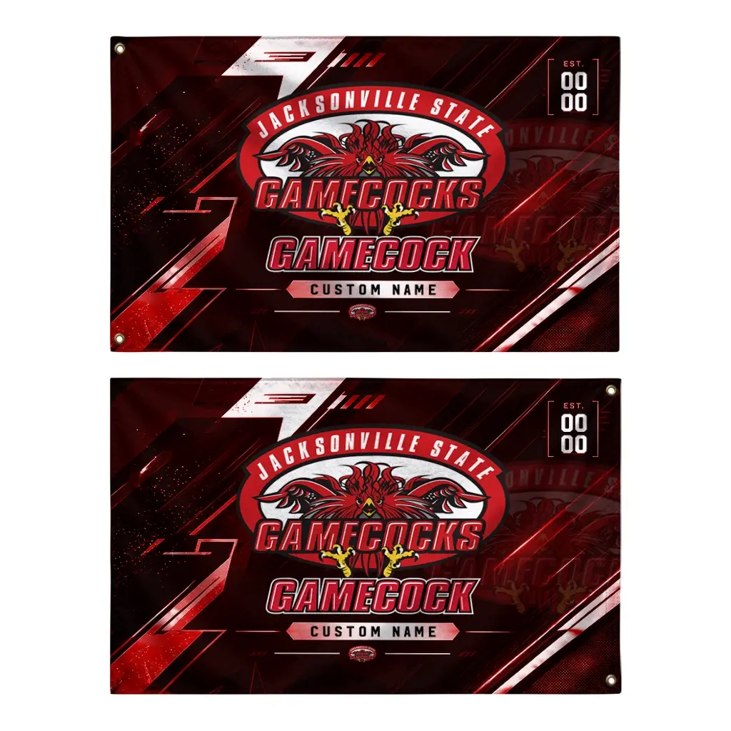 Jacksonville State Gamecocks House Flag Customized Speed Slashes Red Fashion Forward Jacksonville State Gamecocks House Flag Customized Speed Slashes Red Fashion Forward