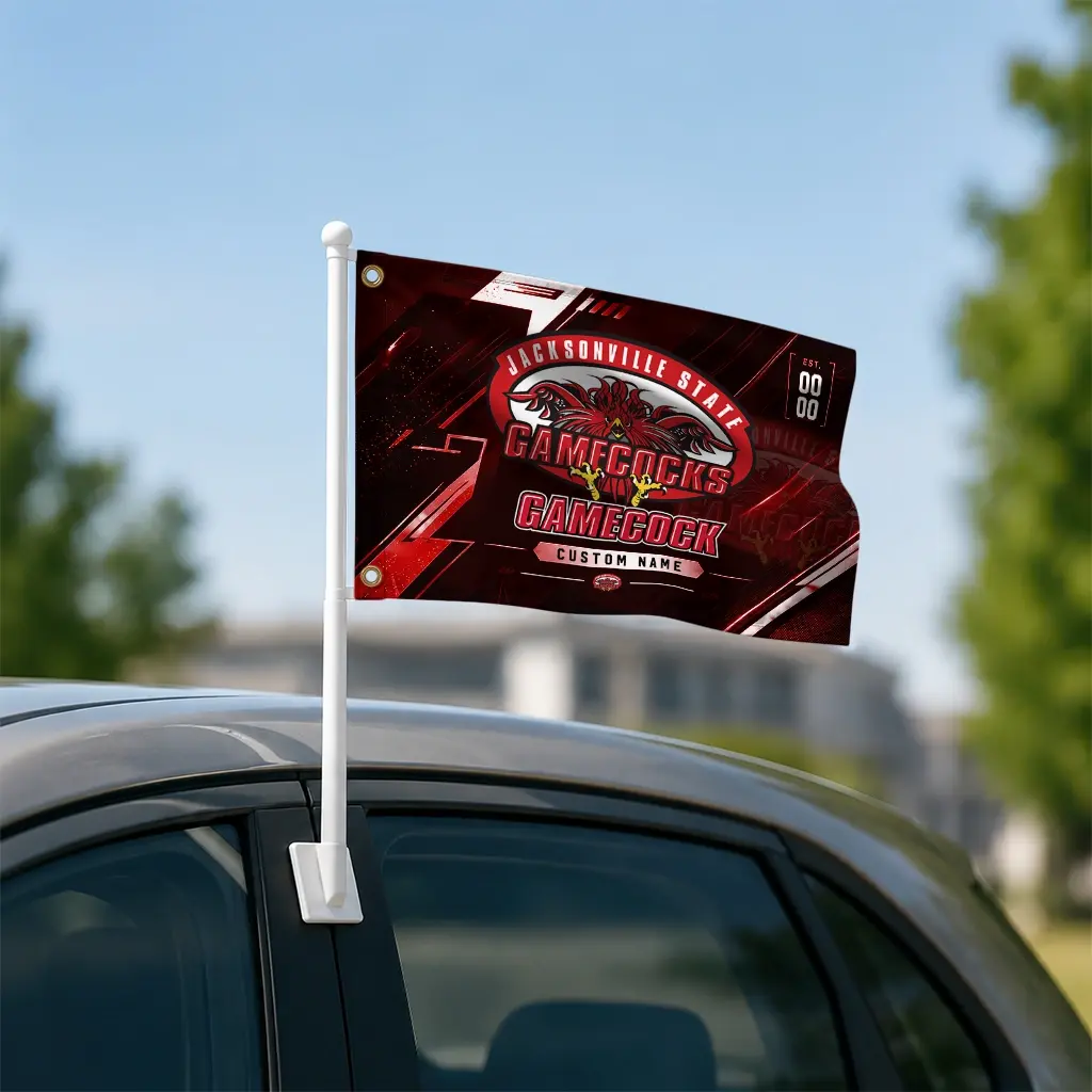 Jacksonville State Gamecocks House Flag Customized Speed Slashes Red Latest Model Jacksonville State Gamecocks House Flag Customized Speed Slashes Red Latest Model