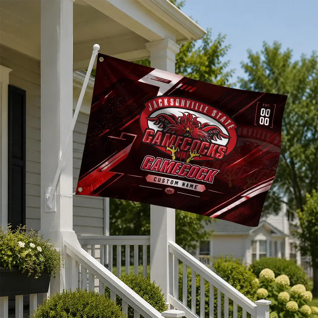 Jacksonville State Gamecocks House Flag Customized Speed Slashes Red New Arrival Jacksonville State Gamecocks House Flag Customized Speed Slashes Red New Arrival