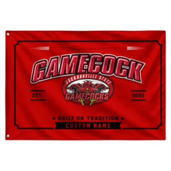 Jacksonville State Gamecocks House Flag Personalized Ornate Border Red Best Selling