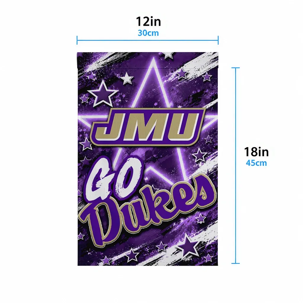 James Madison Dukes Garden Flag Customized Glowing Star Purple High Quality James Madison Dukes Garden Flag Customized Glowing Star Purple High Quality