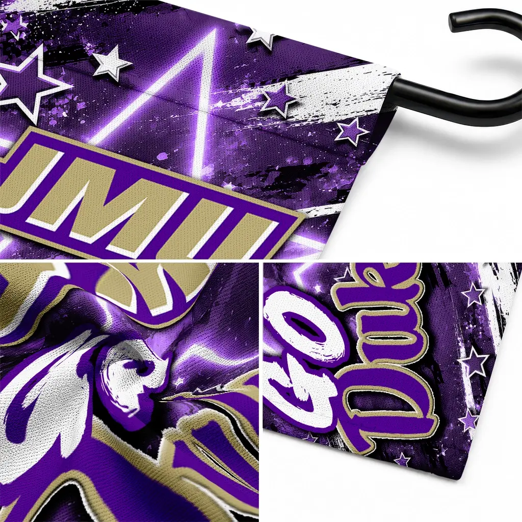 James Madison Dukes Garden Flag Customized Glowing Star Purple Latest Model James Madison Dukes Garden Flag Customized Glowing Star Purple Latest Model
