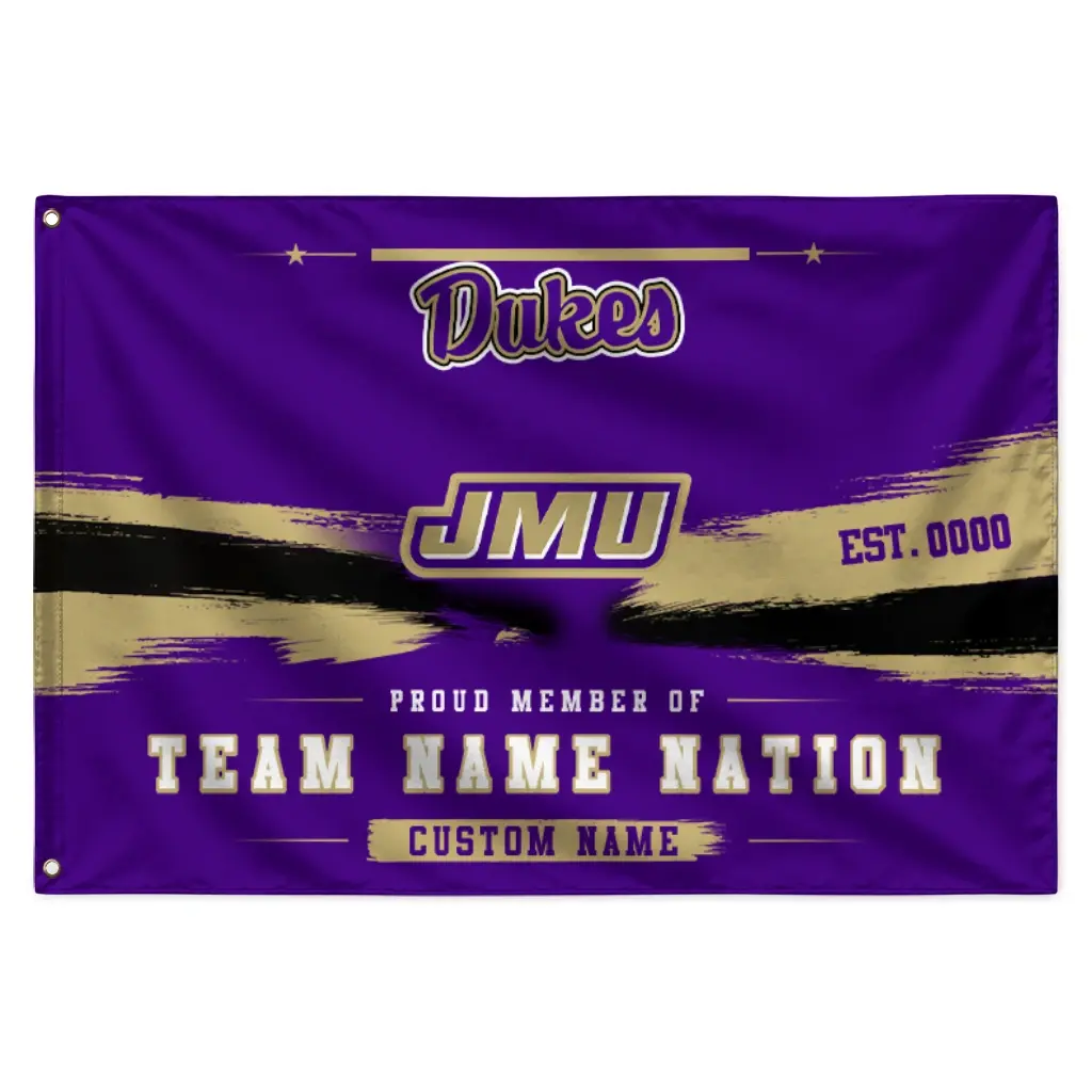 James Madison Dukes House Flag Custom Brushed Streaks Purple Best Selling James Madison Dukes House Flag Custom Brushed Streaks Purple Best Selling
