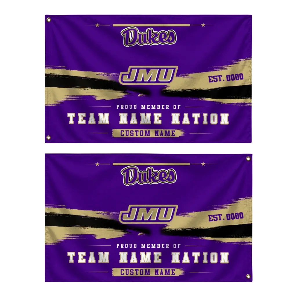 James Madison Dukes House Flag Custom Brushed Streaks Purple Fashion Forward James Madison Dukes House Flag Custom Brushed Streaks Purple Fashion Forward