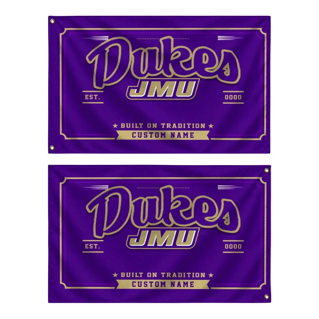 James Madison Dukes House Flag Custom Ornate Border Purple Fashion Forward James Madison Dukes House Flag Custom Ornate Border Purple Fashion Forward