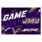 James Madison Dukes House Flag Customized Action Streaks Purple Best Selling