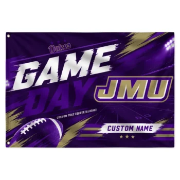 James Madison Dukes House Flag Customized Action Streaks Purple Best Selling